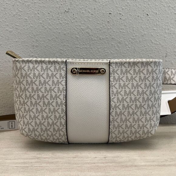 Michael Kors 556137C 001 Sz L/XL Black Signature MK Allover Print Belt Bag - Picture 2 of 11